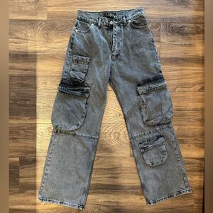 Black Wash Cargo Jeans